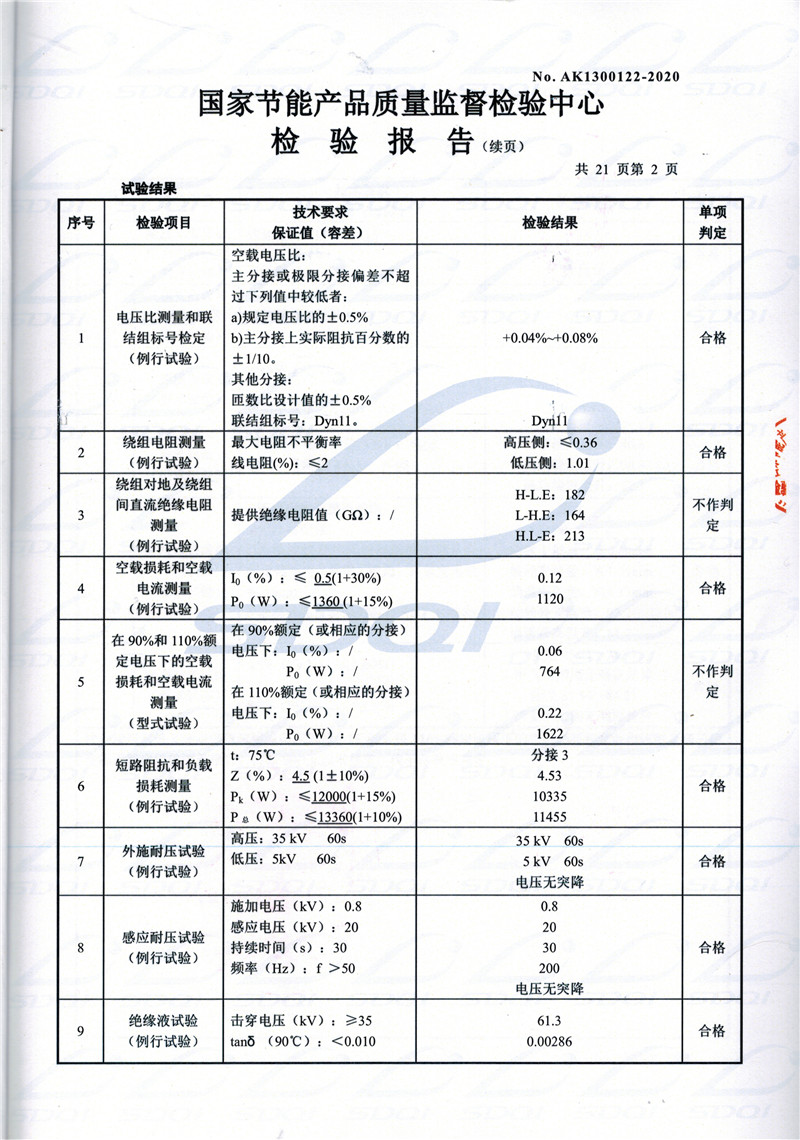高低压试验报告-S11-1250东兴东兴东兴油浸式变压器-2.jpg